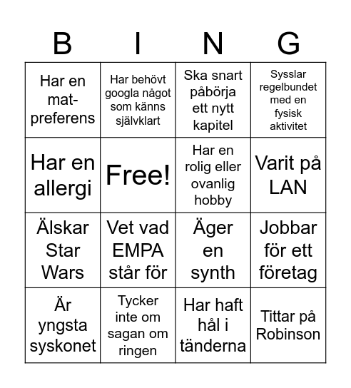 Mingelbingo Card