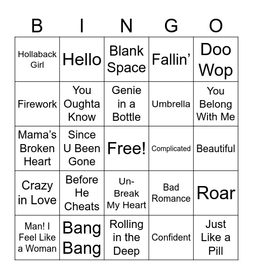 Powerhouse Women Bingo Card