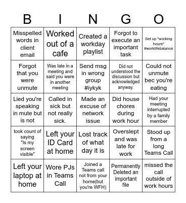 OFFICE Bingo Card
