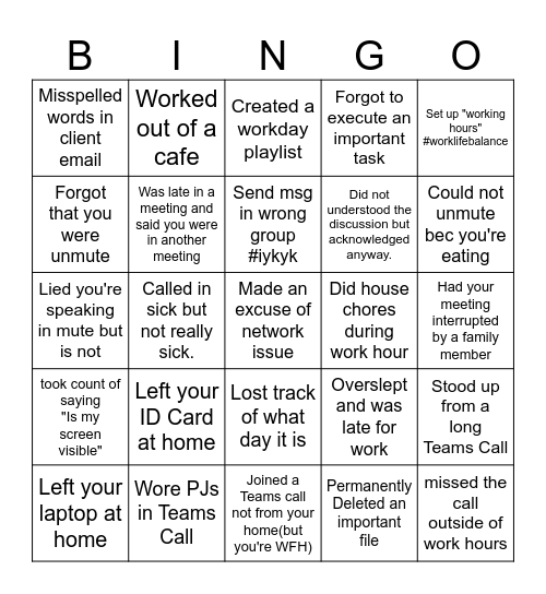OFFICE Bingo Card