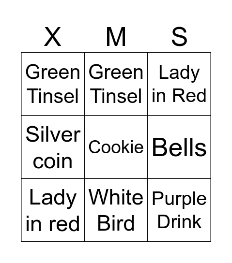 Christmas Bingo Card