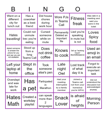 OFFICE Bingo Card