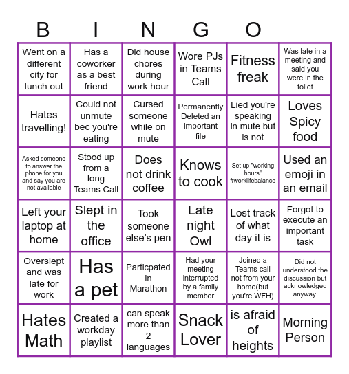 OFFICE Bingo Card