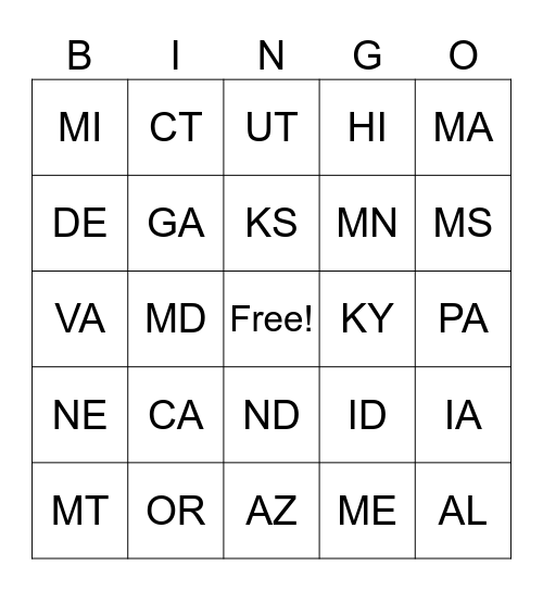 SUTA RATE UPDATE BINGO Card