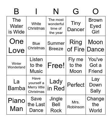 Holiday Bingo Card