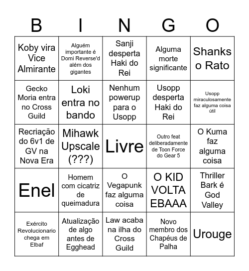 Elbaf Bingo atrasado Bingo Card