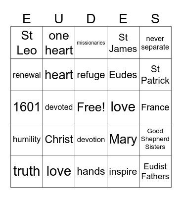 St John Eudes Bingo Card
