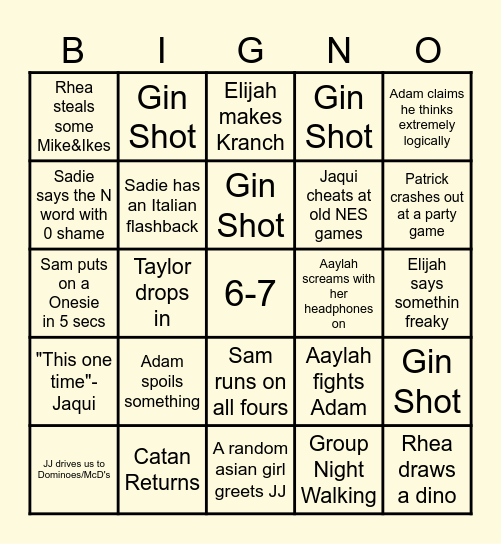 Southeast Bingo Card