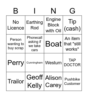 Scrap Bingo Card