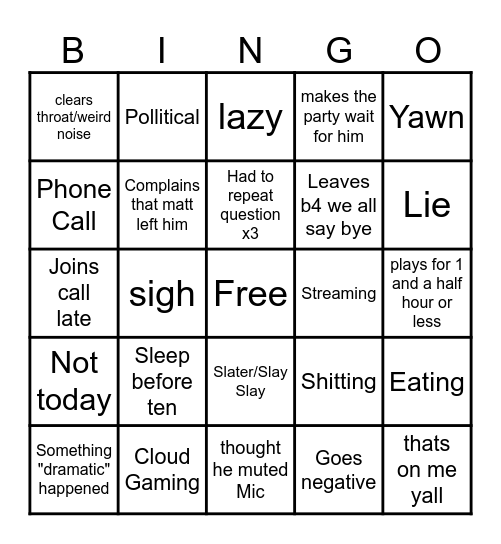 Bob Bingo Sheet Bingo Card