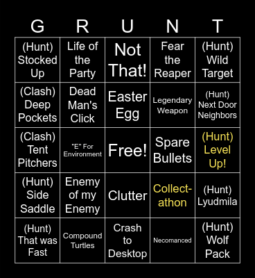 The Timber Lodge, v3 Bingo Card