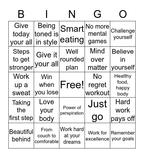 TOPS MOTIVATIONAL QUOTES Bingo Card