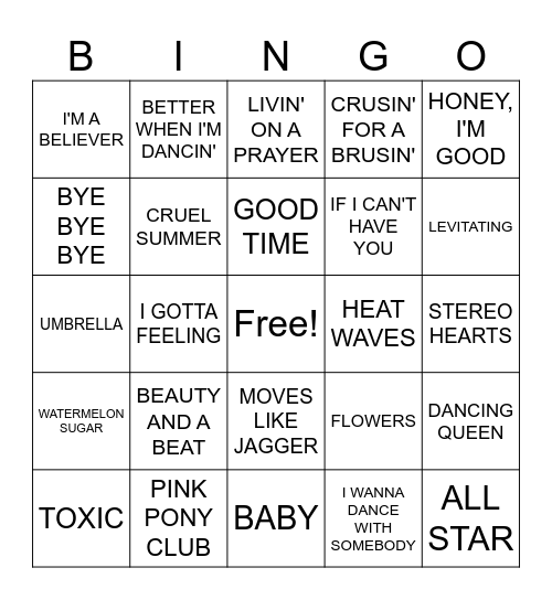Candy Bar Bingo (Blue Card) Bingo Card