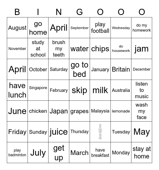 REVIEW 1 - GRADE 4 Bingo Card