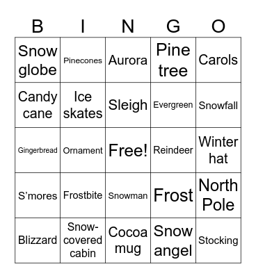 Snowman BINGO Card