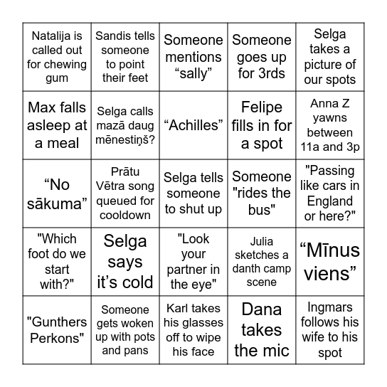 DAUG BINGO Card