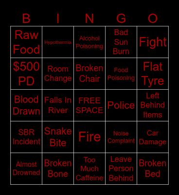JINDABYNE BINGO Card