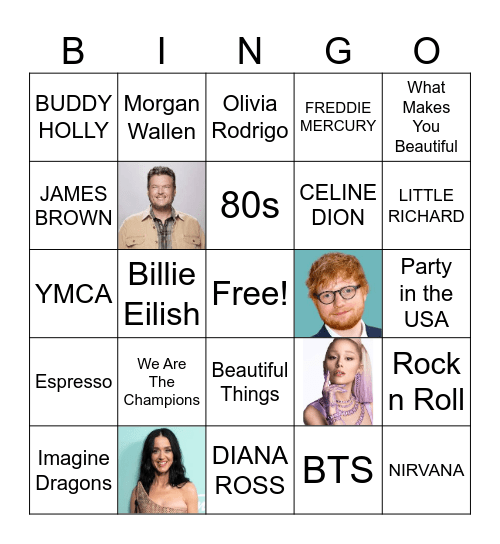 MUSIC! MUSIC! MUSIC! Bingo Card