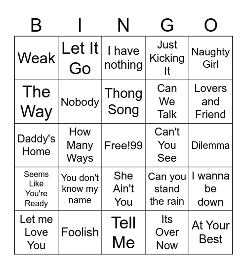 Rhythm & Bingo Card