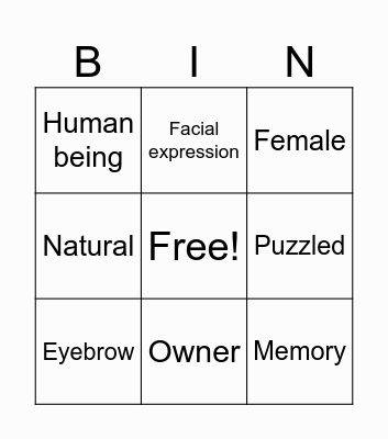 Unit 3B Key Words 4 Bingo Card