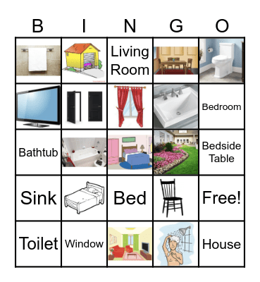 Rooms and Objects in a House Bingo Card