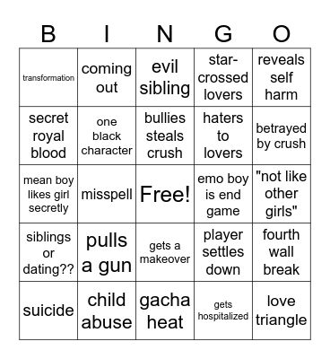Gacha Bingo Card