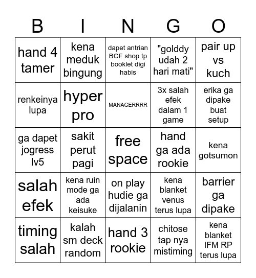 bcf22-23 nov Bingo Card