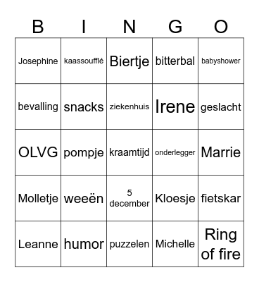 De grote Kloesje-is-er-bijna Bingo! Bingo Card