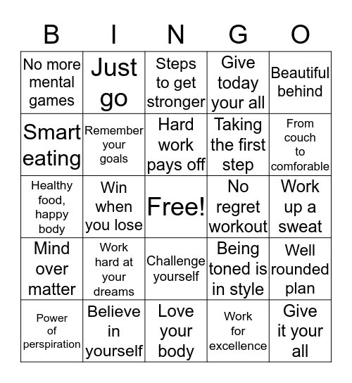 TOPS MOTIVATIONAL QUOTES Bingo Card