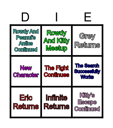 Fight To The Death Bingo Card