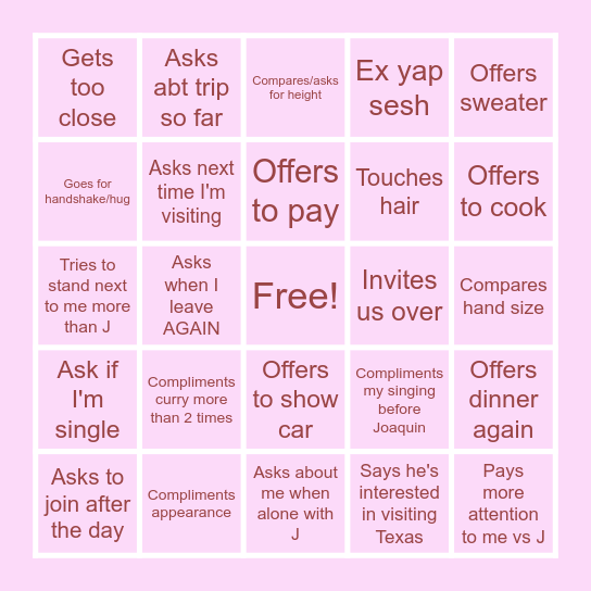 Desperate much? Bingo Card