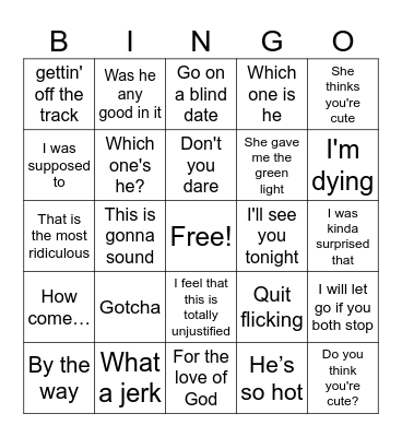 Friends 213b Bingo Card