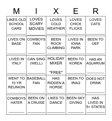 363 TRS HOLIDAY PARTY Bingo Card