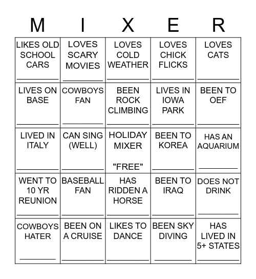 363 TRS HOLIDAY PARTY Bingo Card
