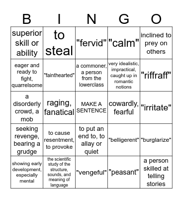 POWERPLUS VOCABULARY 2.16 Bingo Card