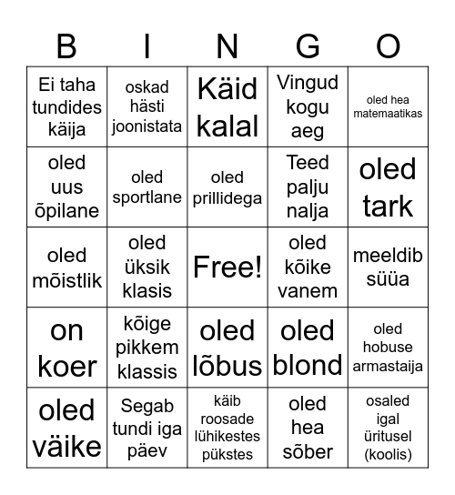 Danil kalatšarov Bingo Card