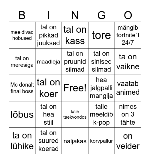 Yaroslava Murzina Bingo Card