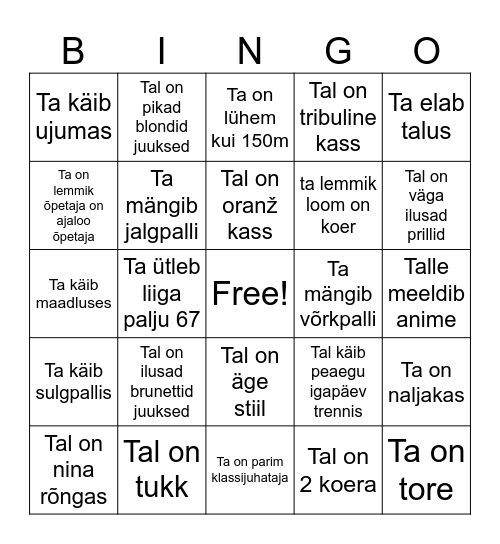 Brenna Bingo Card