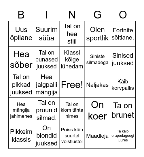Saamuel Mitt Bingo Card