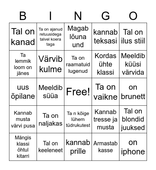Meribel Bingo Card