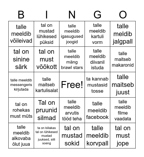 Markus Skyler Laas Bingo Card