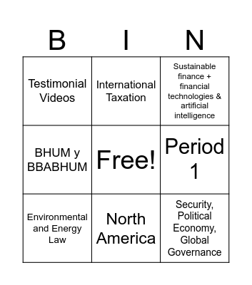 LIAPP BINGO Card