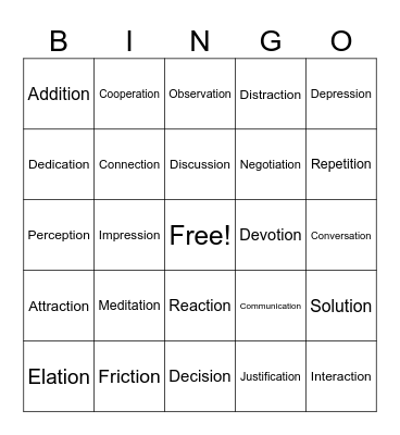 - ion Bingo Card