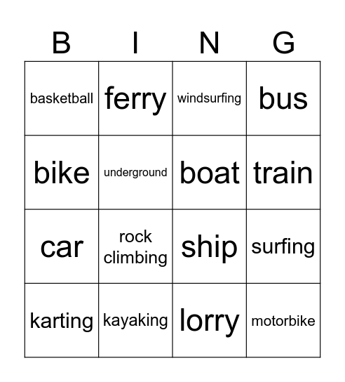 BINGO Card