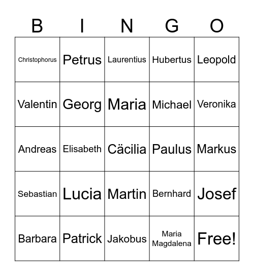 Allerheiligen-Bingo Card