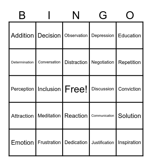 - ion Bingo Card