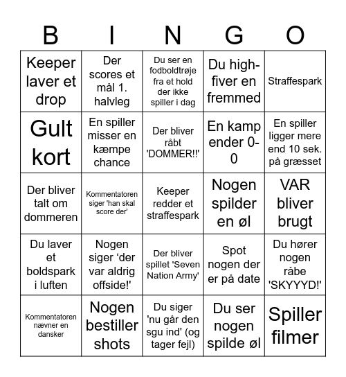 Plade 1 Bingo Card