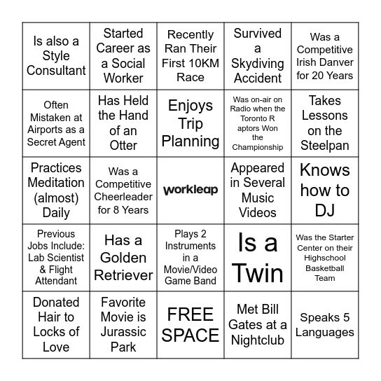 Workleap Gathering Human Bingo Card