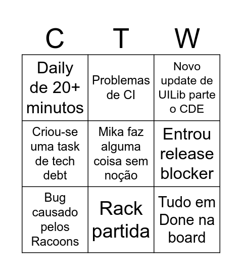 Bingo da Typhon Bingo Card