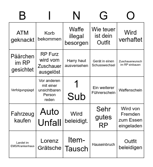 EXELFOLI GTA Bingo Card